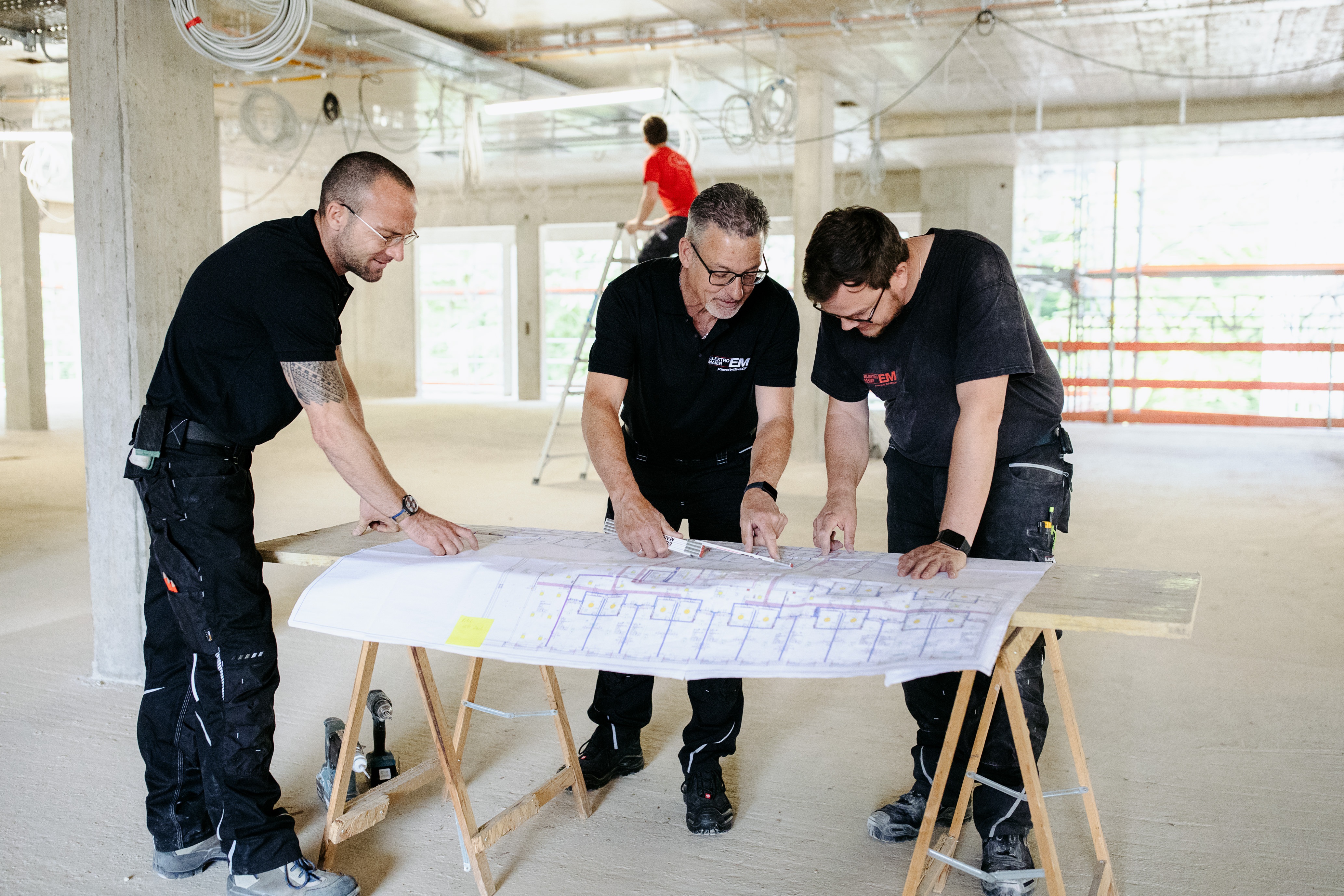 Mitarbeiter Planbesprechung